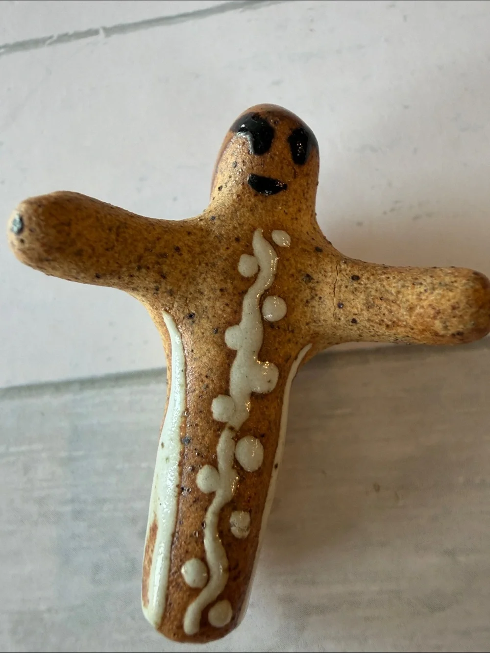 Handcrafted Brown Ceramic Nativity Set with White Accents